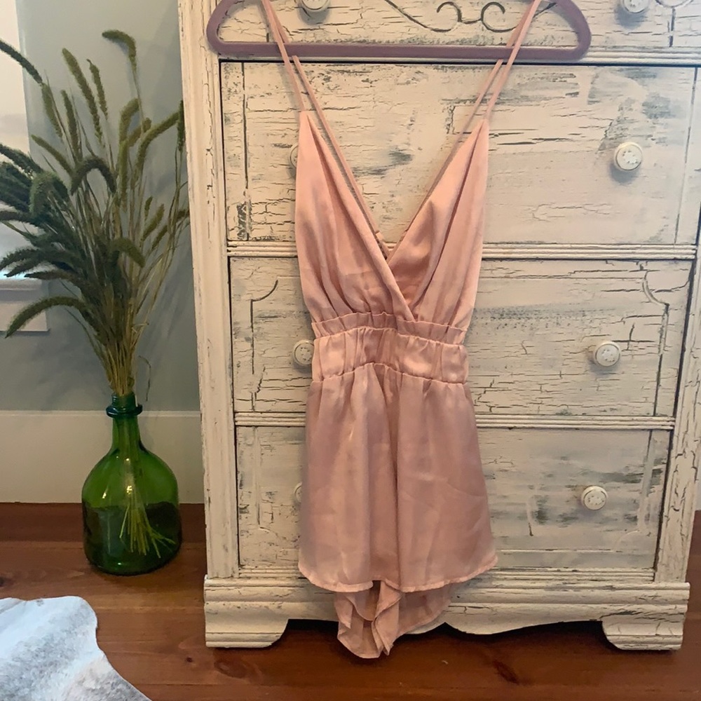 Silky pink romper